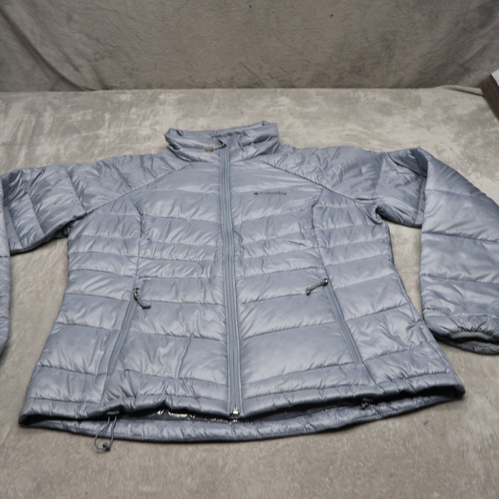 Columbia Down Jacket Women XL Gray Omni Heat TurboDown Radial Insulated Puffer